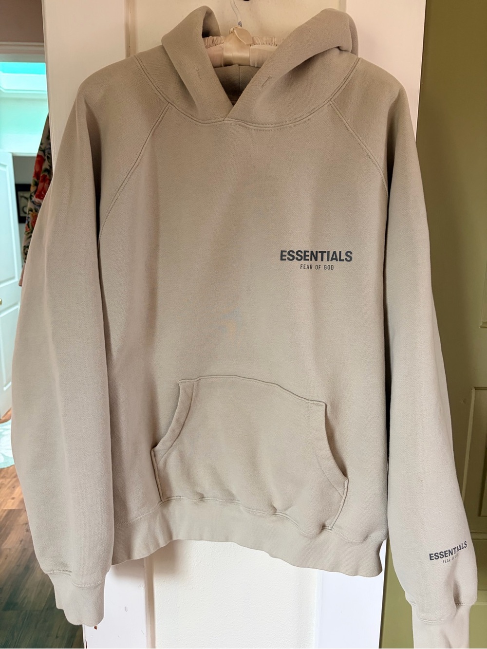 ESSENTIALS Fear of God (FOG) Men's Hooded Sweatshirt - Desert Sand-Size L